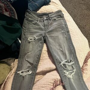American Eagle Grey Jeans women’s 00
